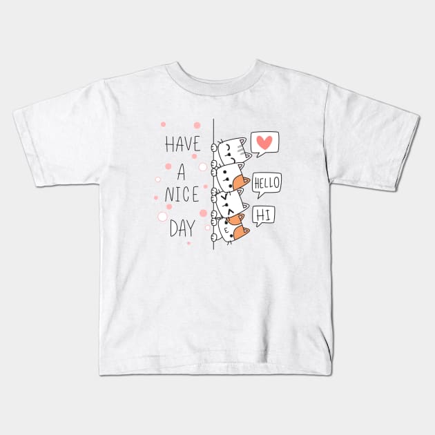 Hello - Have A Nice Day Kids T-Shirt by Red Rov